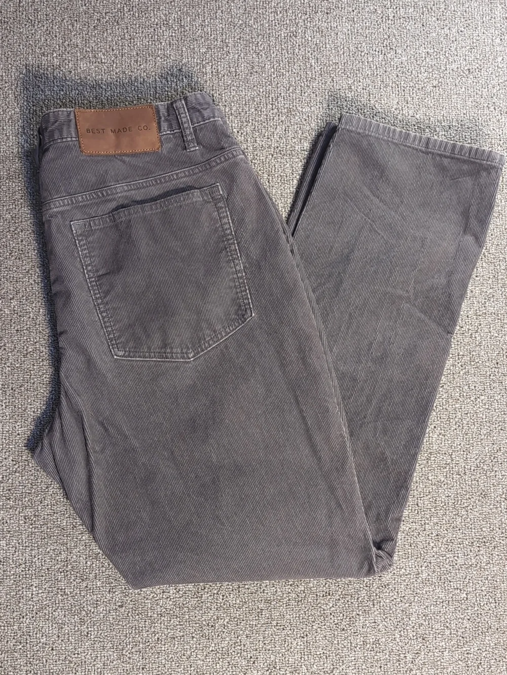 Best Made Co Fine Wale Corduroy Pants Size 36x32 Gray 100% Cotton 5 Pocket